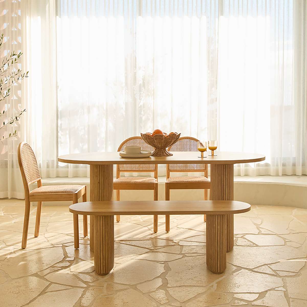 Amara Bench Seat - Natural