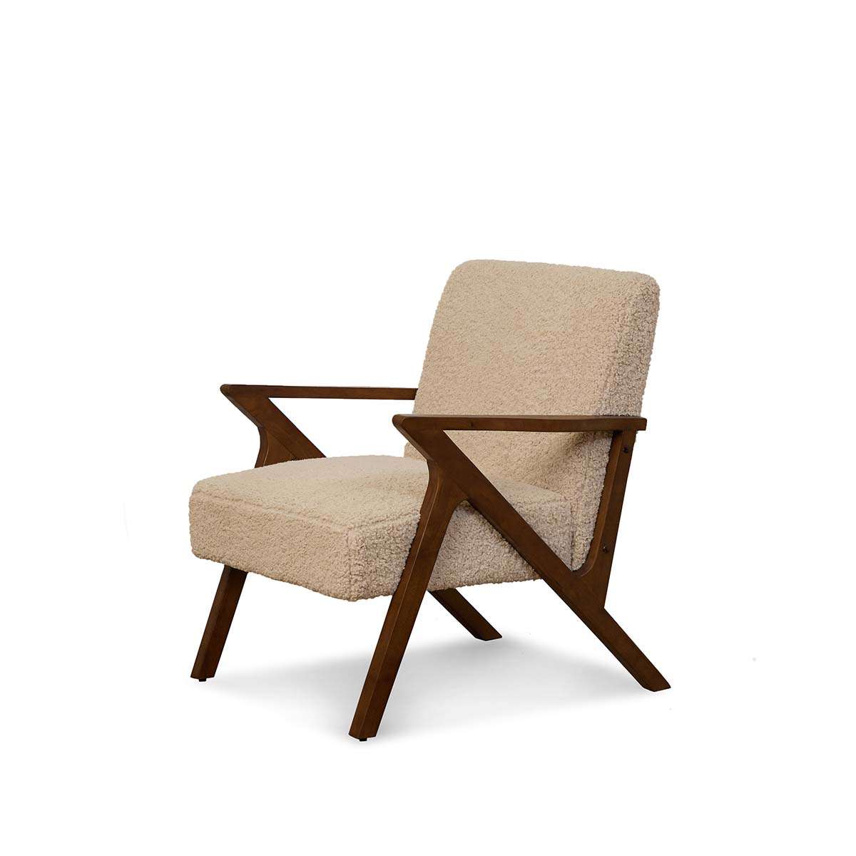 Ray Teddy Occasional Chair - Beige/Walnut