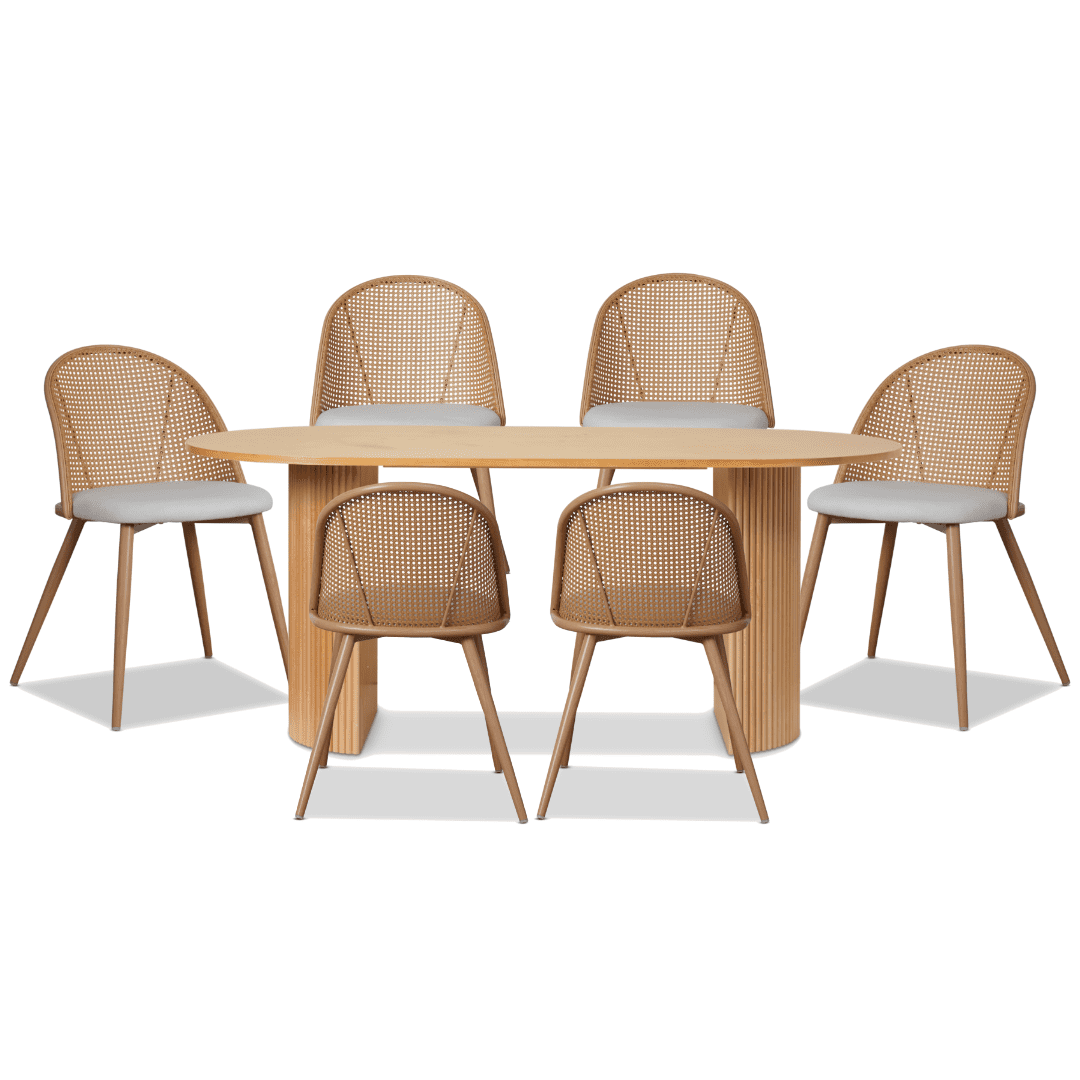 Eve Birch Avila Natural Six Seater Dining Set