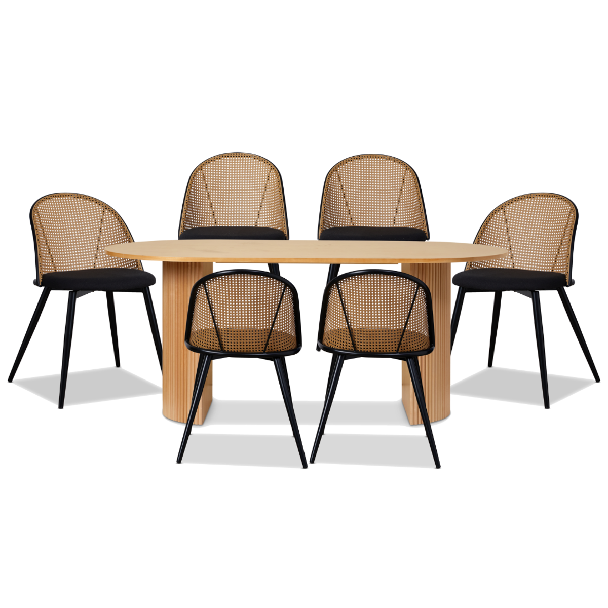 Eve Birch Avila Black Six Seater Dining Set