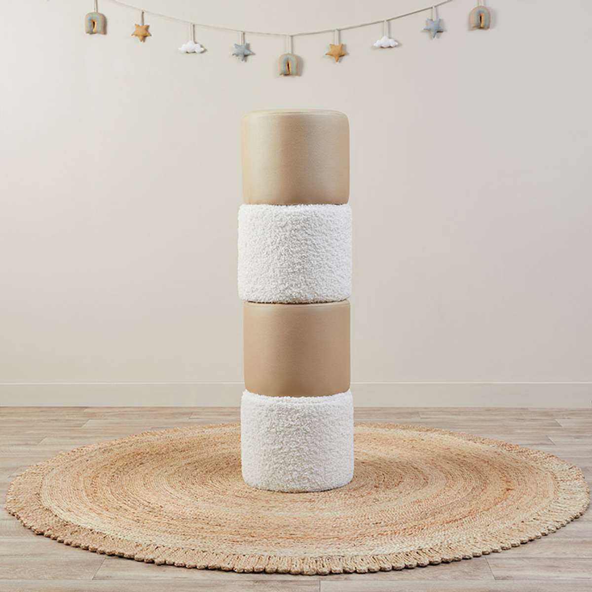 Mini Moo Sherpa Stool - Set of 2