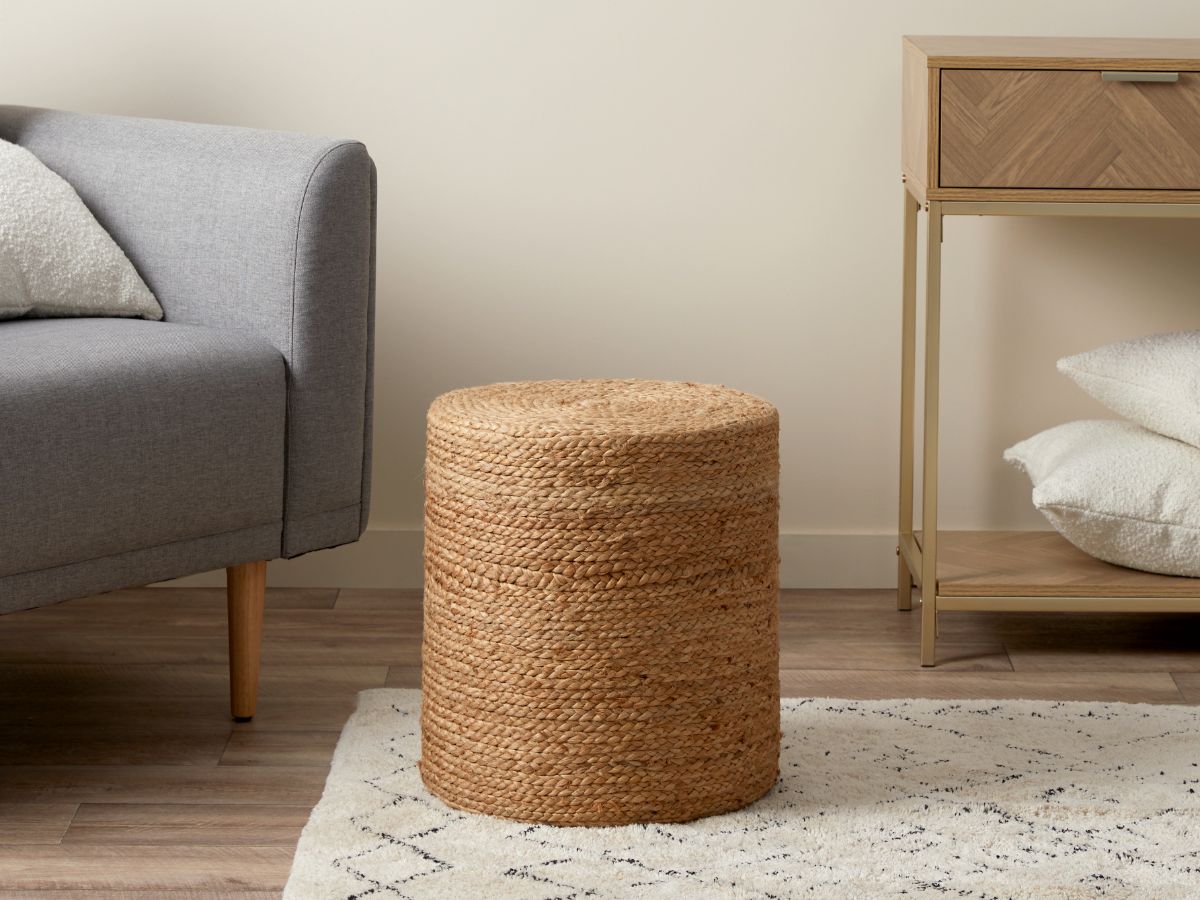 Jute Round Ottoman