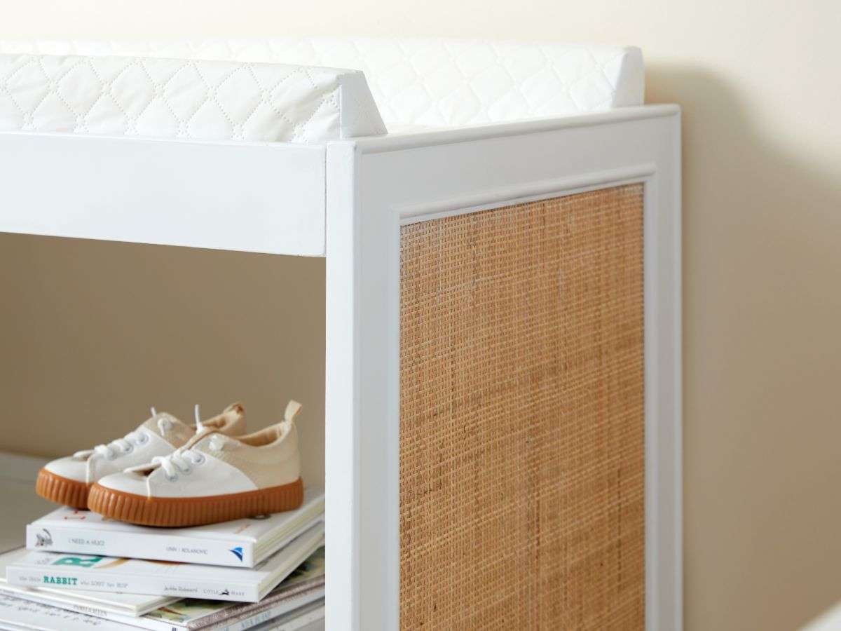Alexandria Rattan Change Table - White/Natural