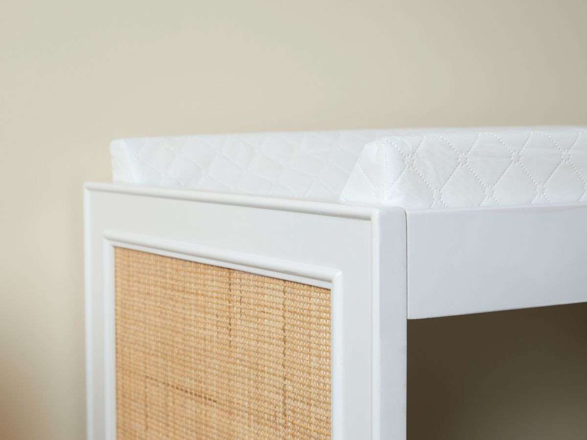 Alexandria Rattan Change Table - White/Natural