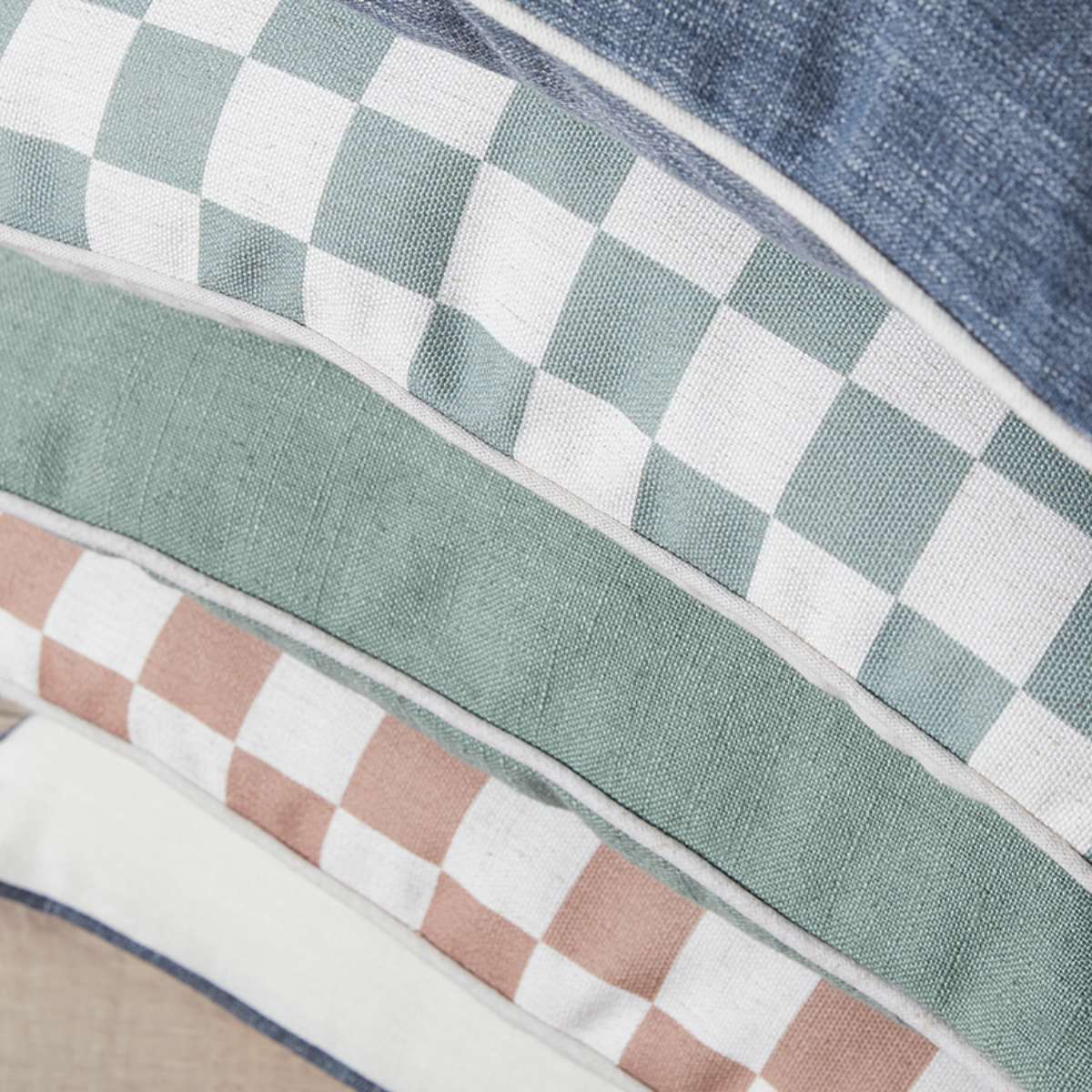 Mocka Piped Cushion - Sage/Natural