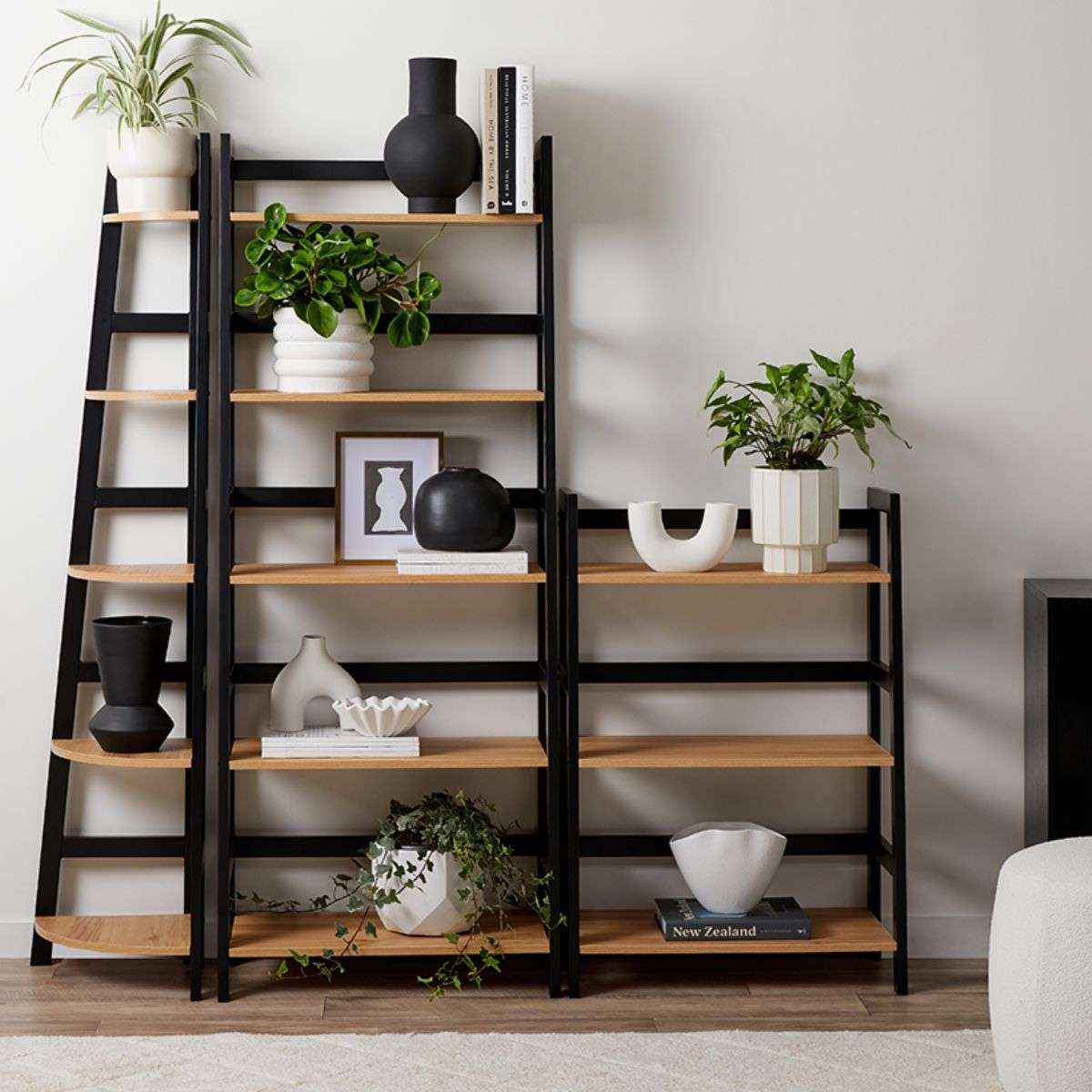 Porto Corner Shelves - Black
