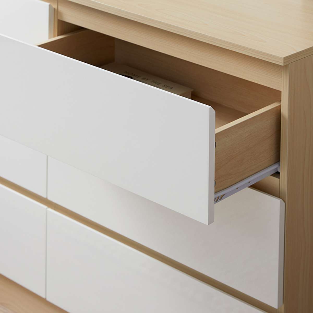 Jolt Six Drawer - Wide - Natural / White