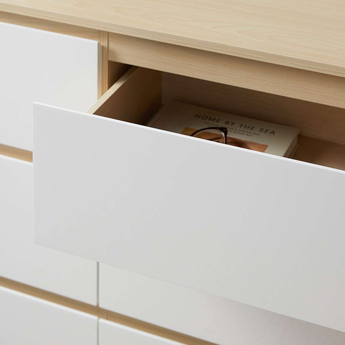 Jolt Six Drawer - Wide - Natural / White