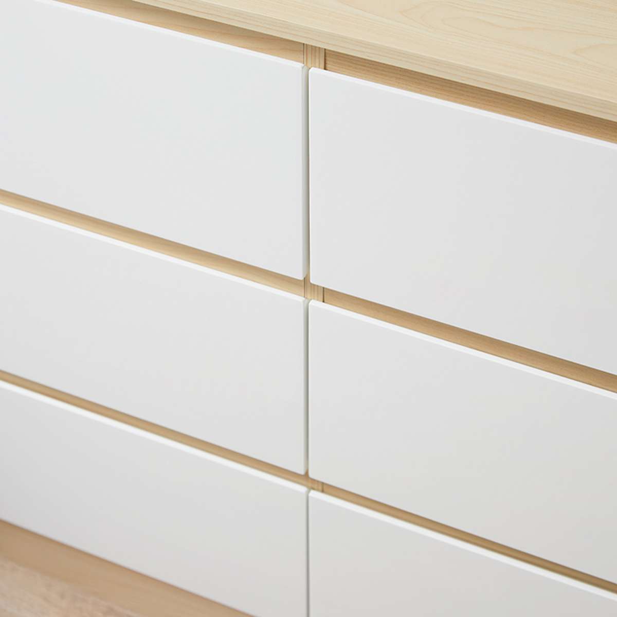 Jolt Six Drawer - Wide - Natural / White