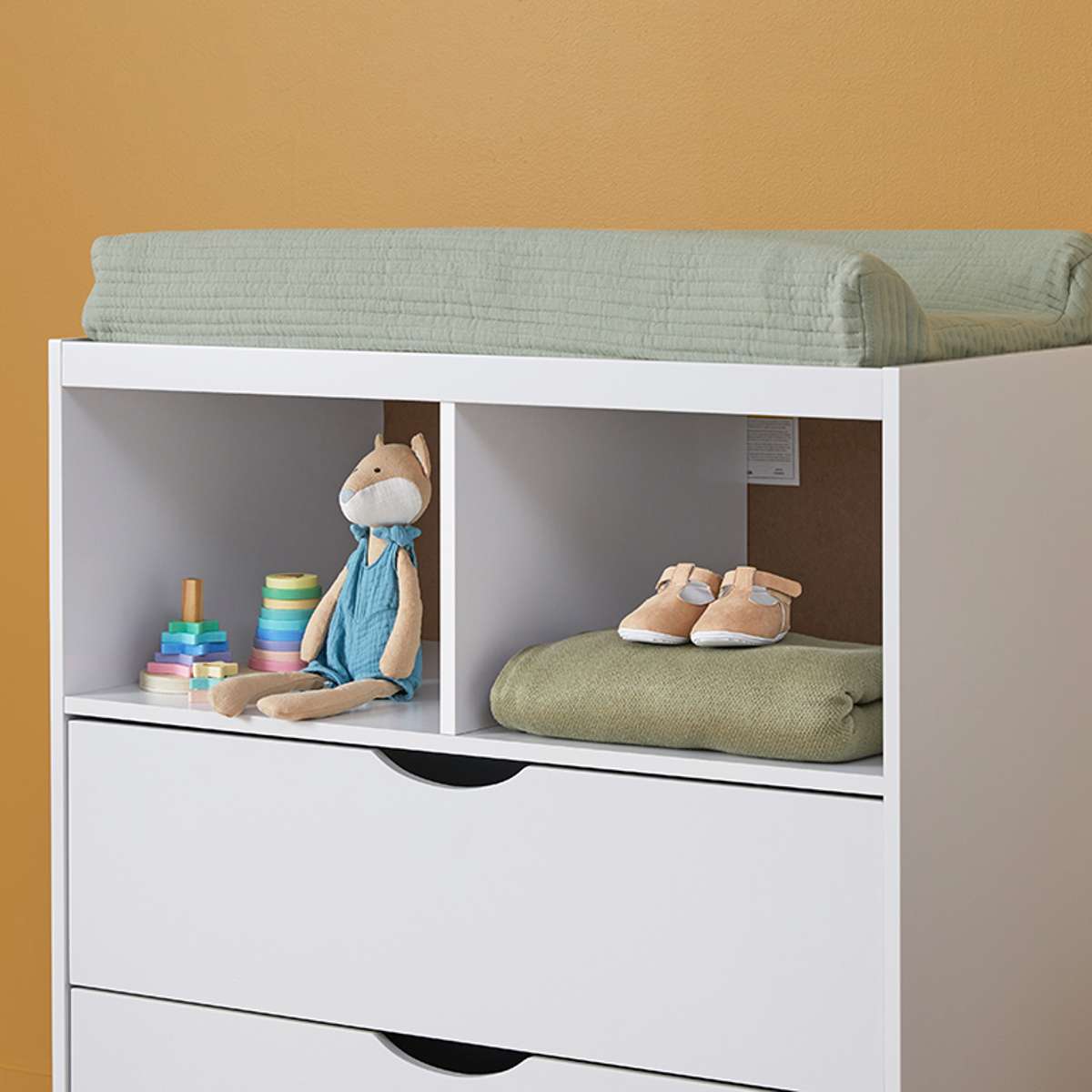 Mocka Cotton Change Mat Cover - Sage Green