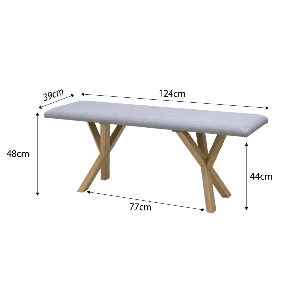 Livi Bench Seat - Light Grey