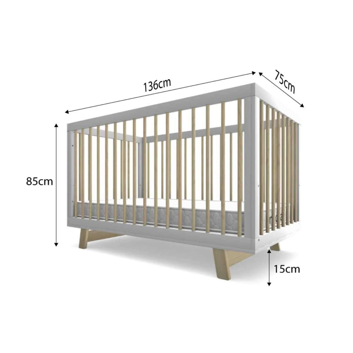 Aspen Cot - White/Natural
