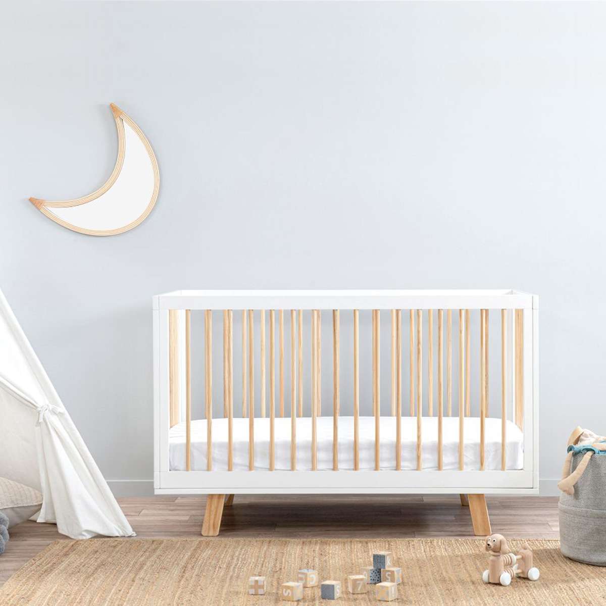 Aspen Cot - White/Natural