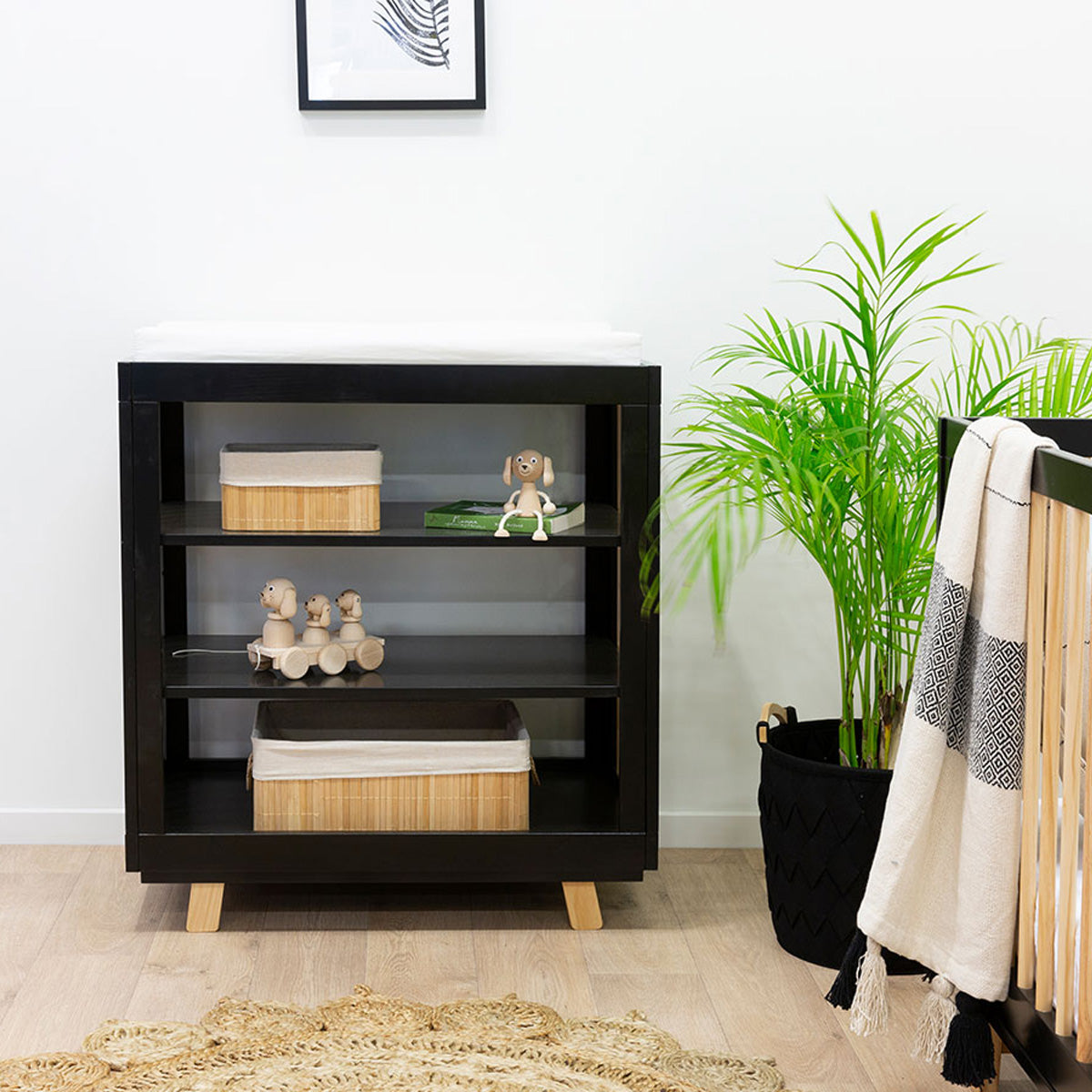Aspen Change Table - Black/Natural