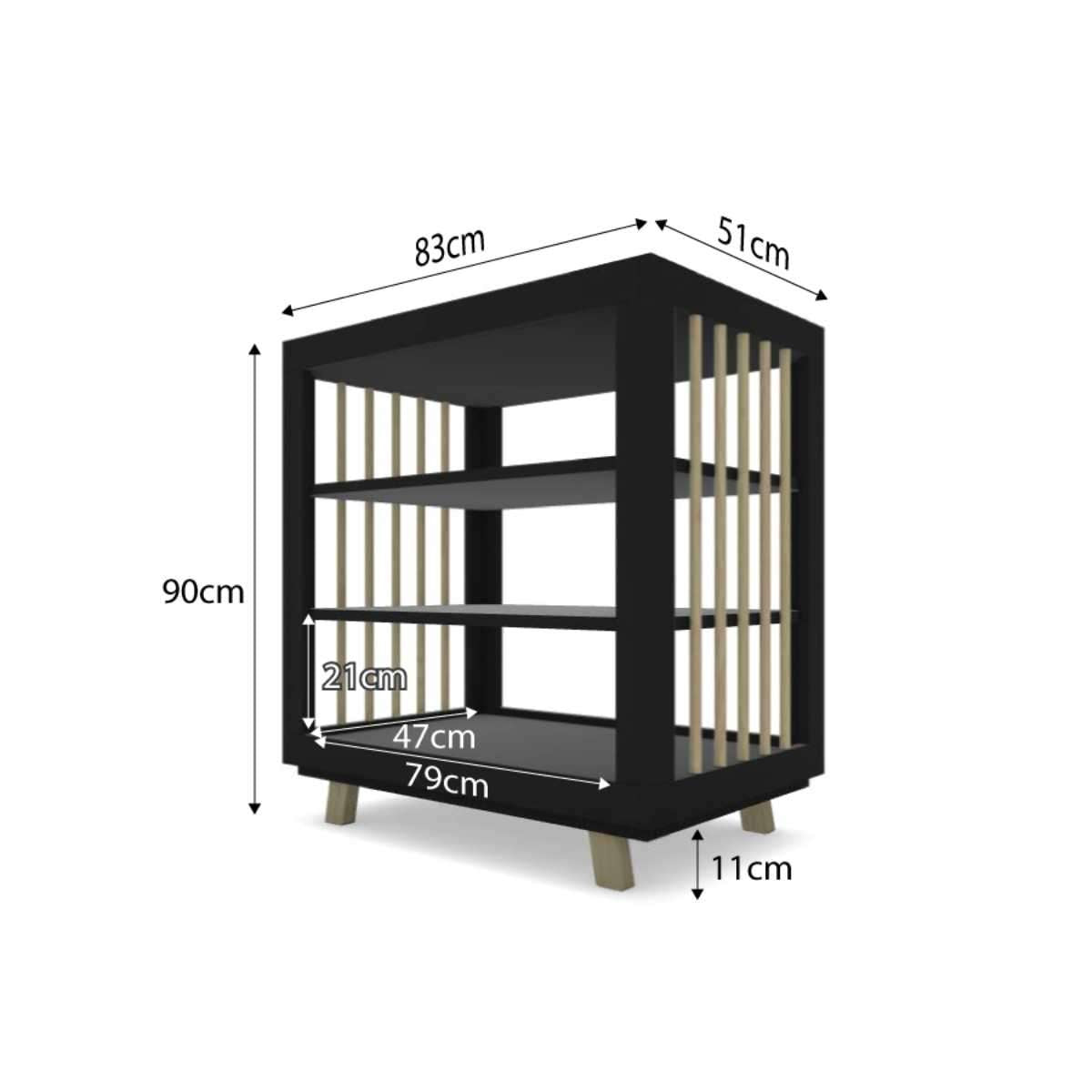 Aspen Change Table - Black/Natural