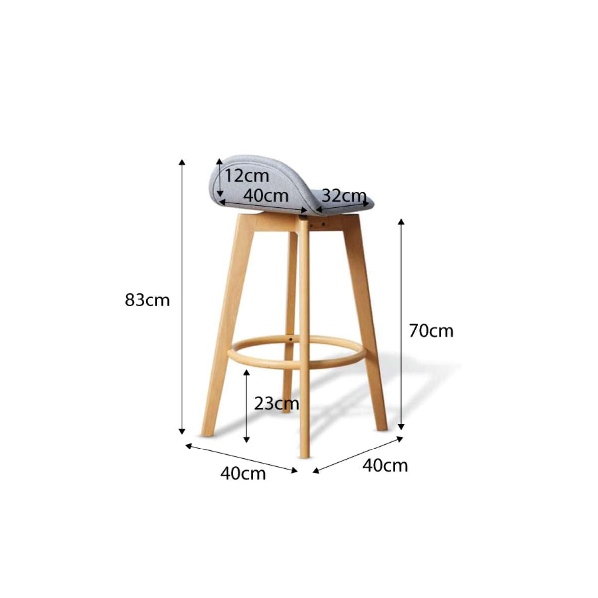 Livi Bar Seat - Light Grey
