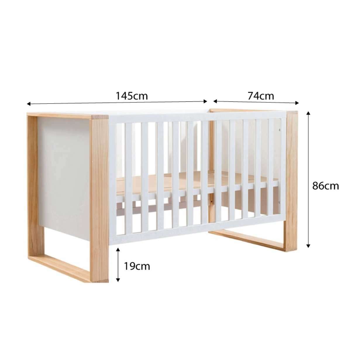 Boston Cot - White/Natural