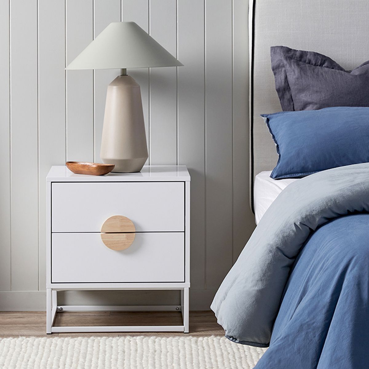 Eclipse Bedside Table - White