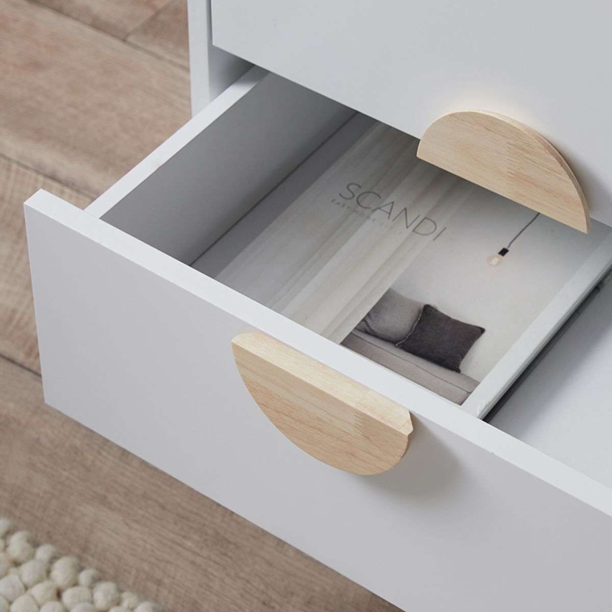Eclipse Bedside Table - White