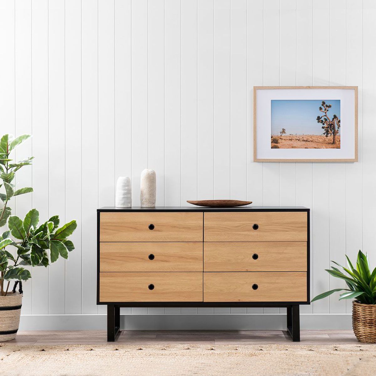 Parker Six Drawer - Black