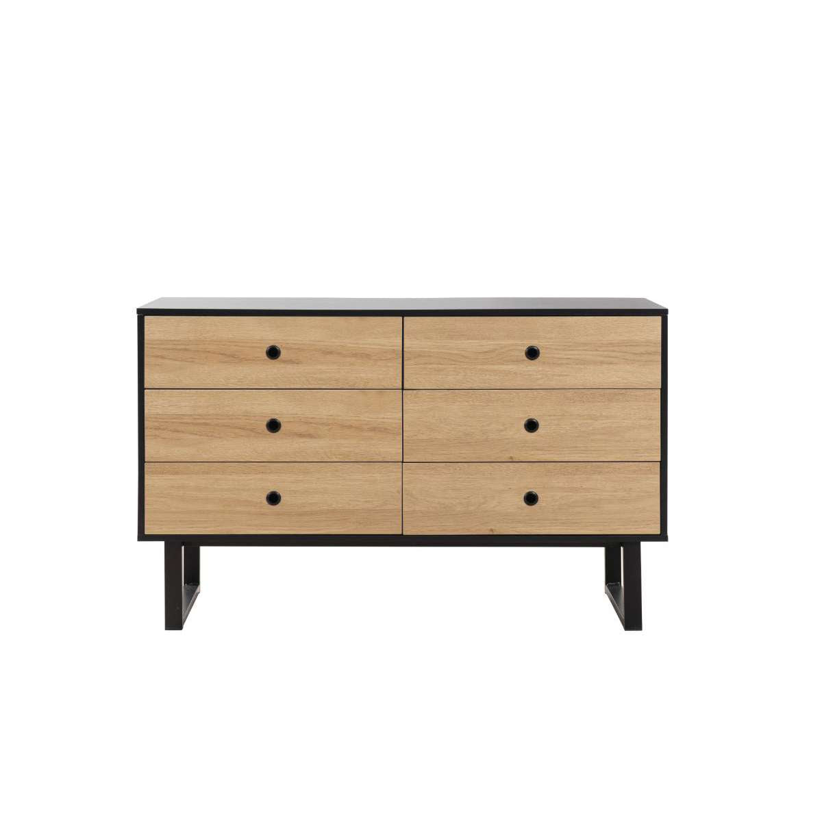 Parker Six Drawer - Black