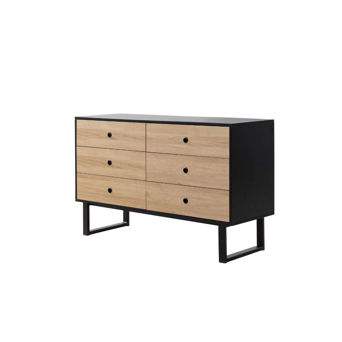 Parker Six Drawer - Black