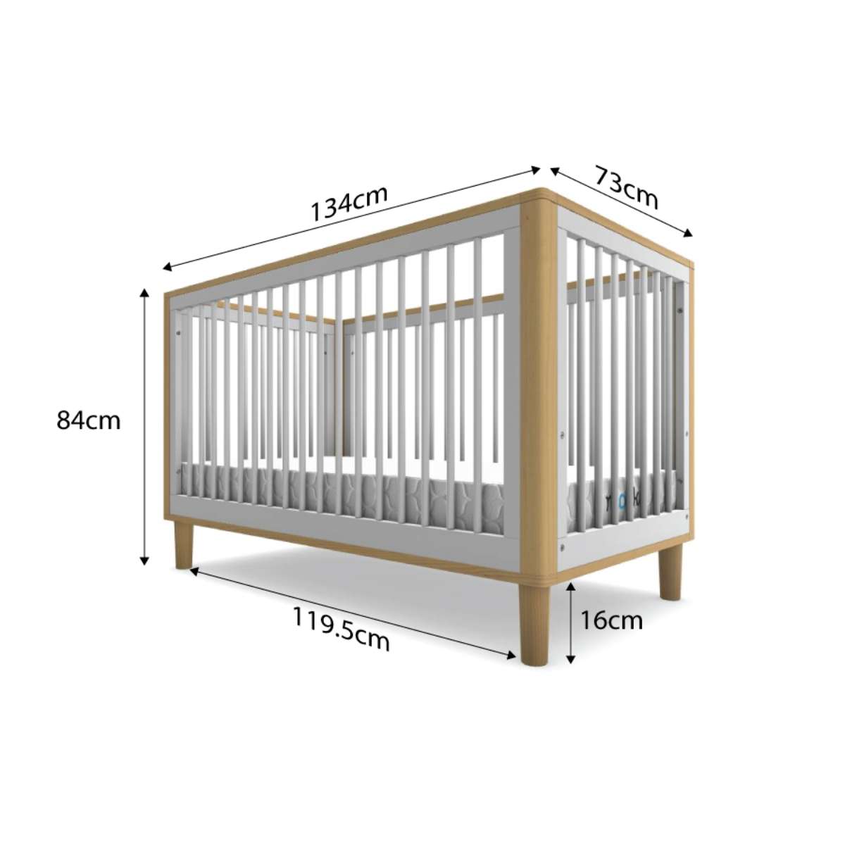Tahoe Cot - White/Natural