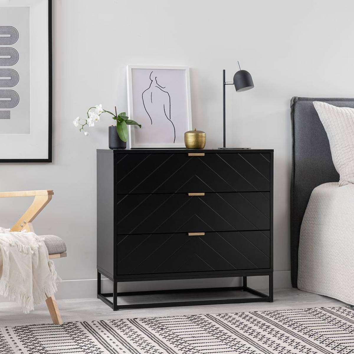 Inca Three Drawer - Black