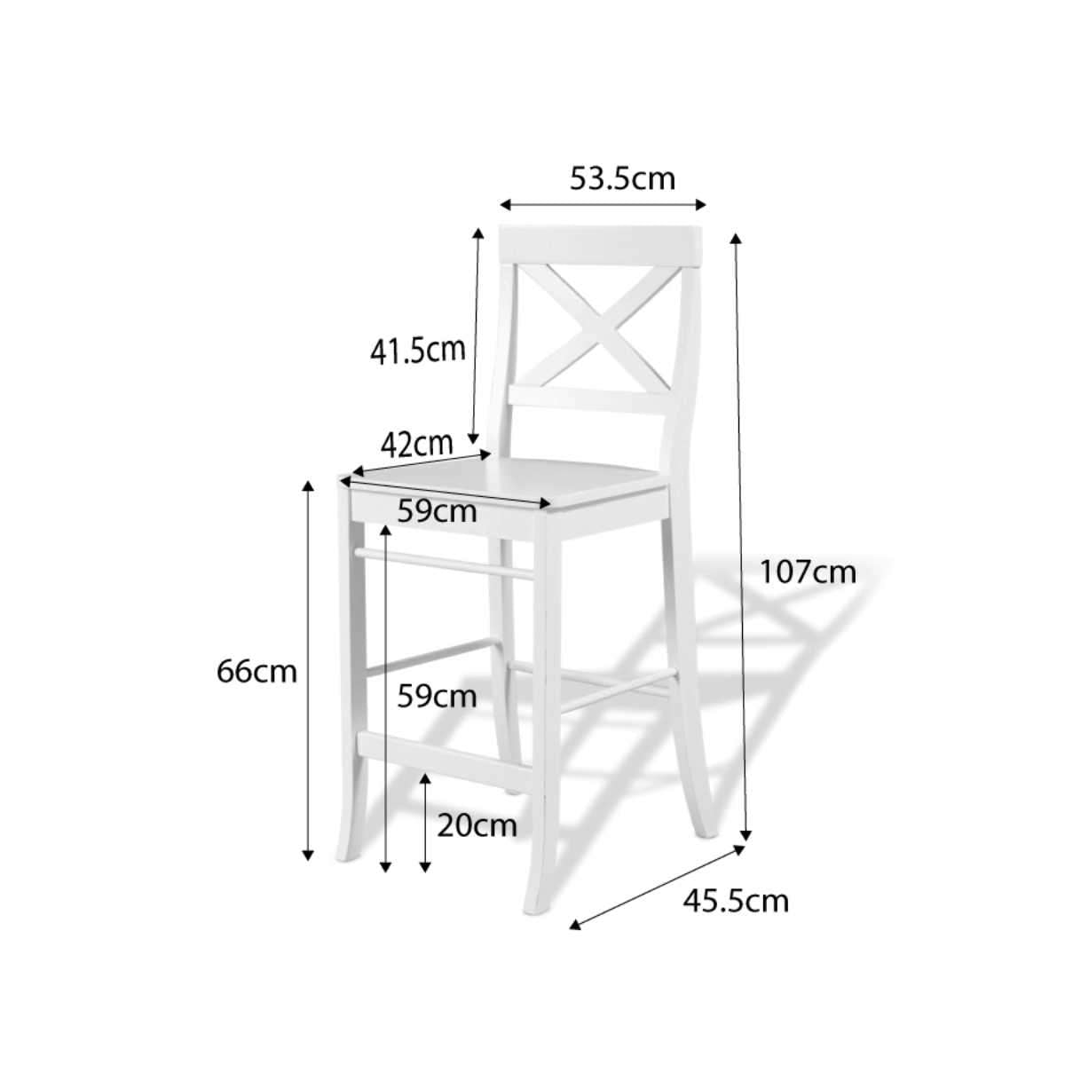 Hamptons Bar Stool - White