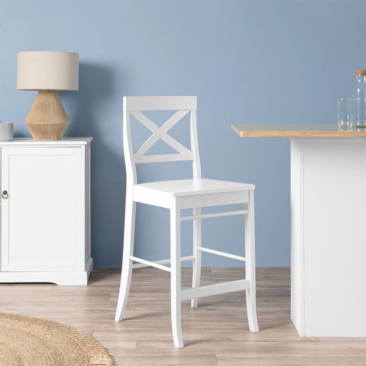 Hamptons Bar Stool - White