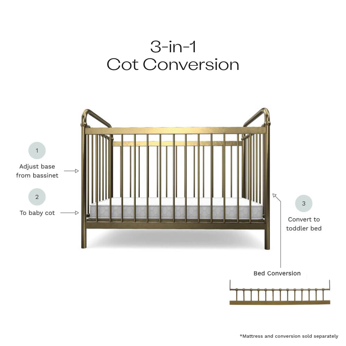 Sonata Cot - Bronze