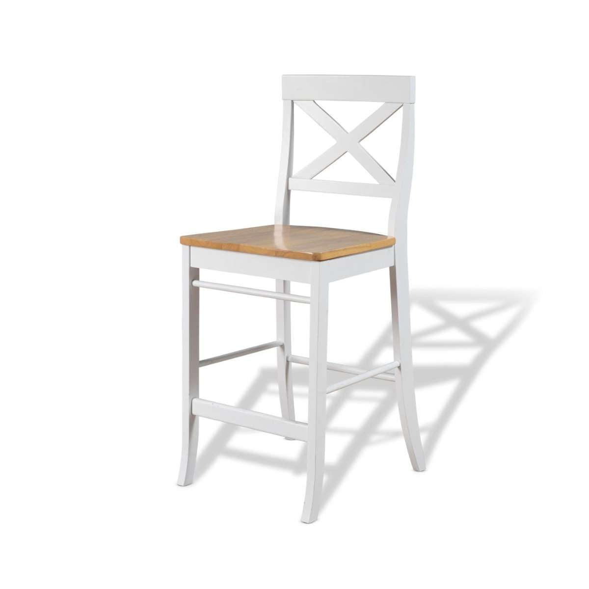 Hamptons Bar Stool - White/Natural
