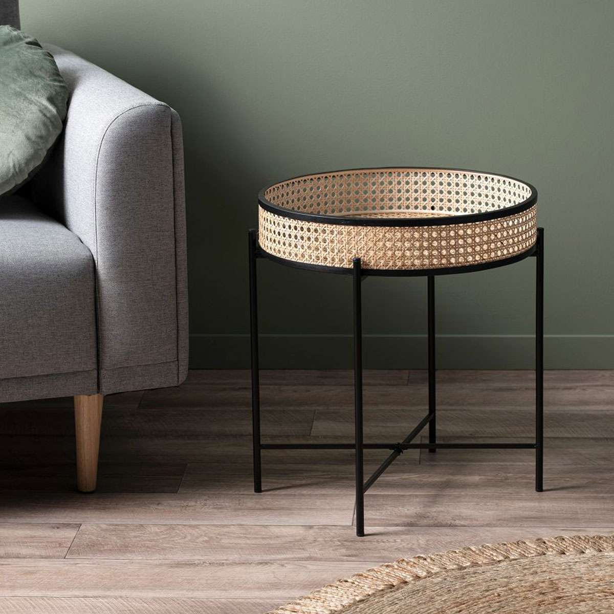Southport Rattan Decor Stand - Large - Black