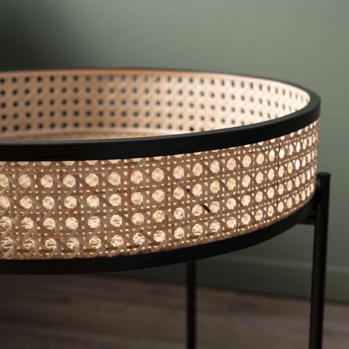 Southport Rattan Decor Stand - Large - Black