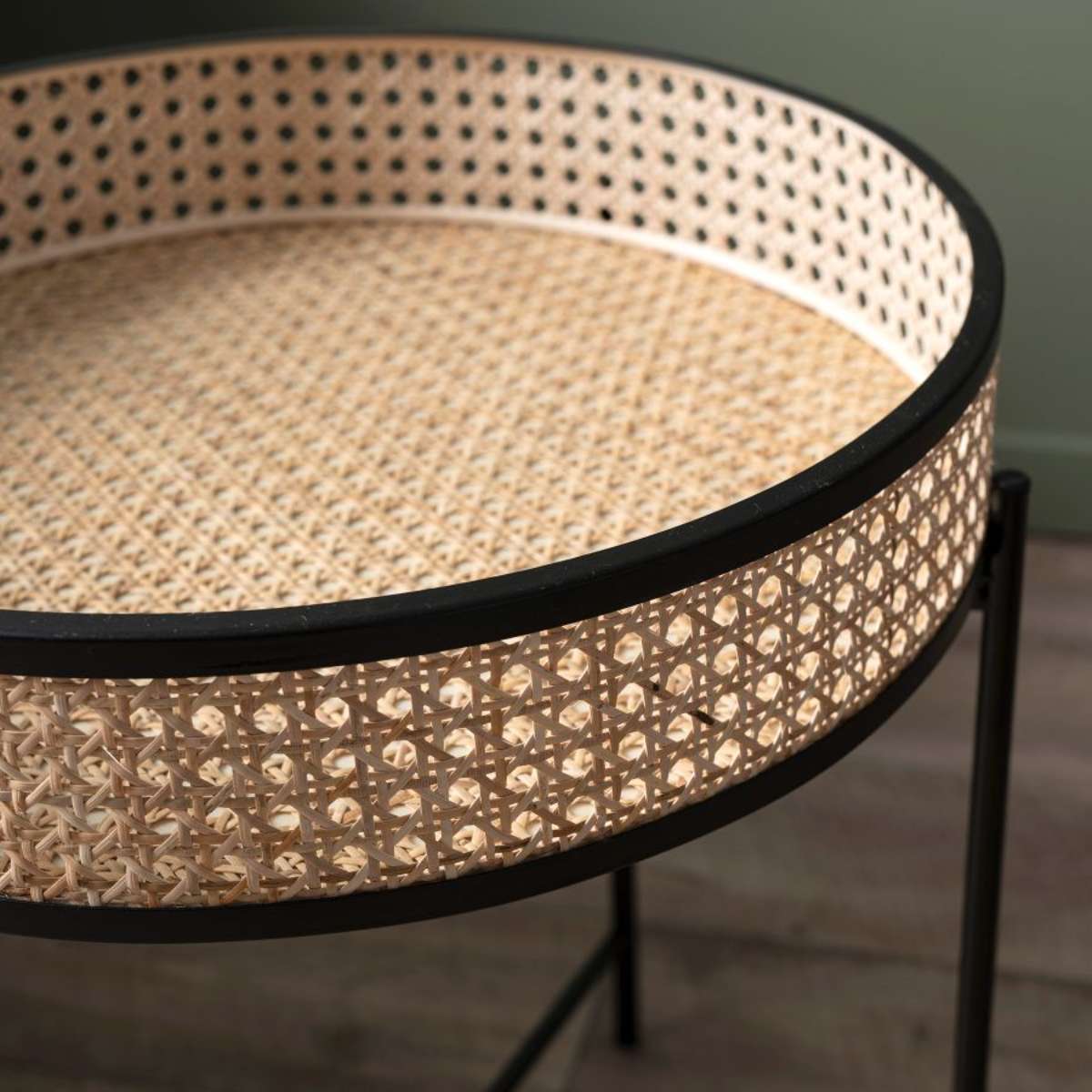 Southport Rattan Decor Stand - Large - Black
