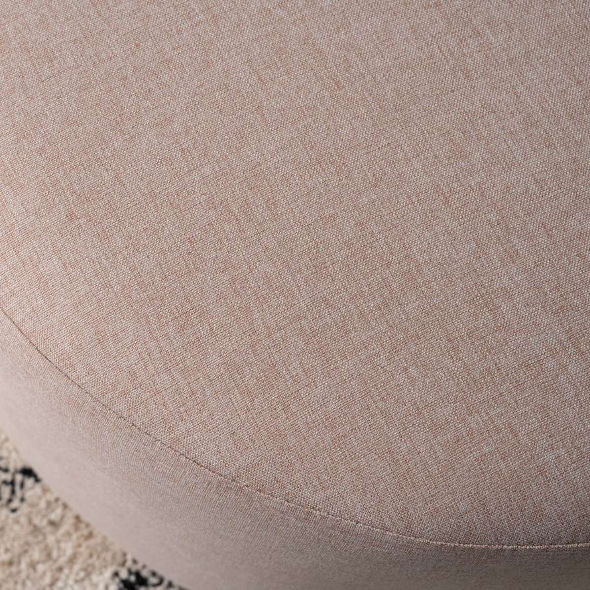 Linen Look Ottoman - Small - Blush Pink