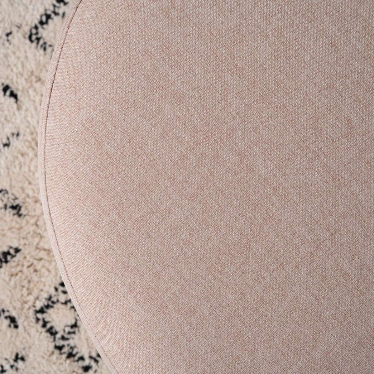 Linen Look Ottoman - Small - Blush Pink
