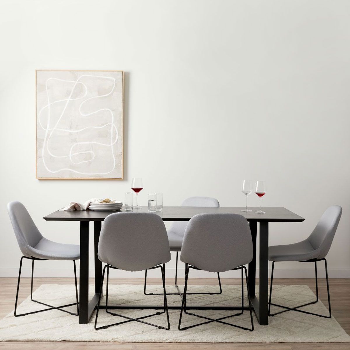 Zander 6 Seater Dining Table - Black