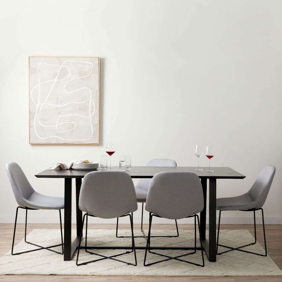 Zander Black Six Seater Dining Set