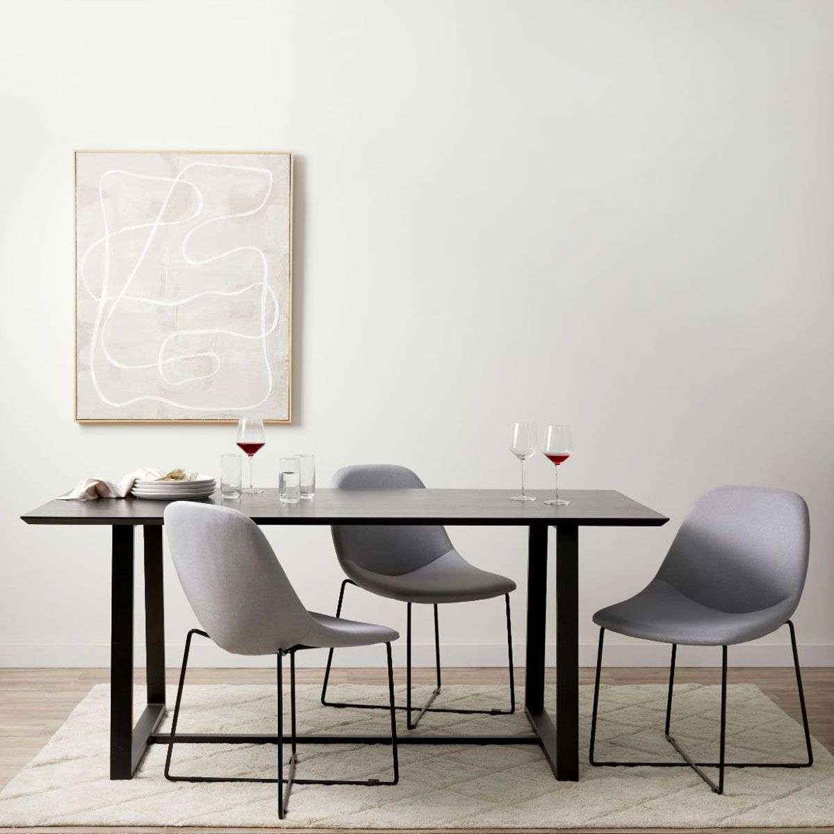 Zander 6 Seater Dining Table - Black