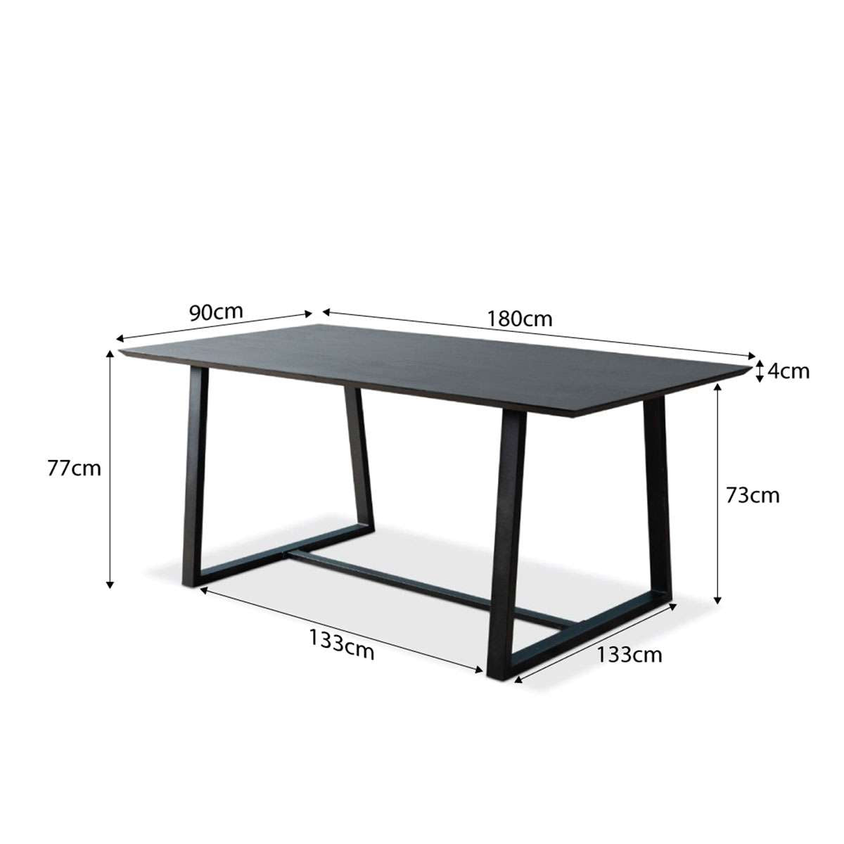Zander 6 Seater Dining Table - Black