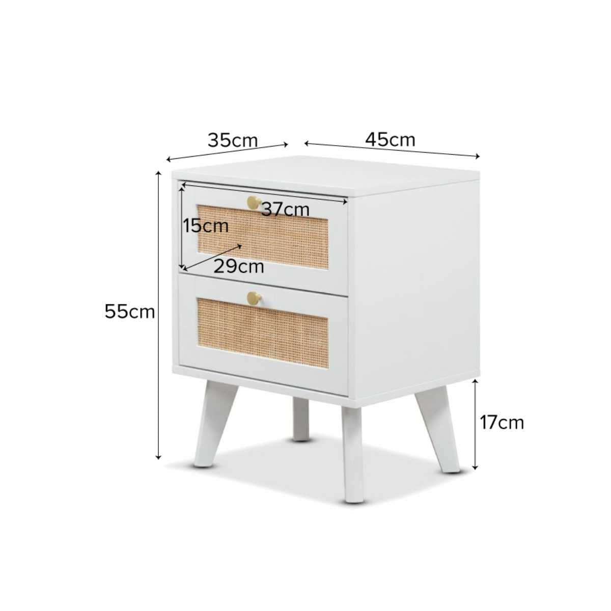 Georgia Two Drawer Bedside Table