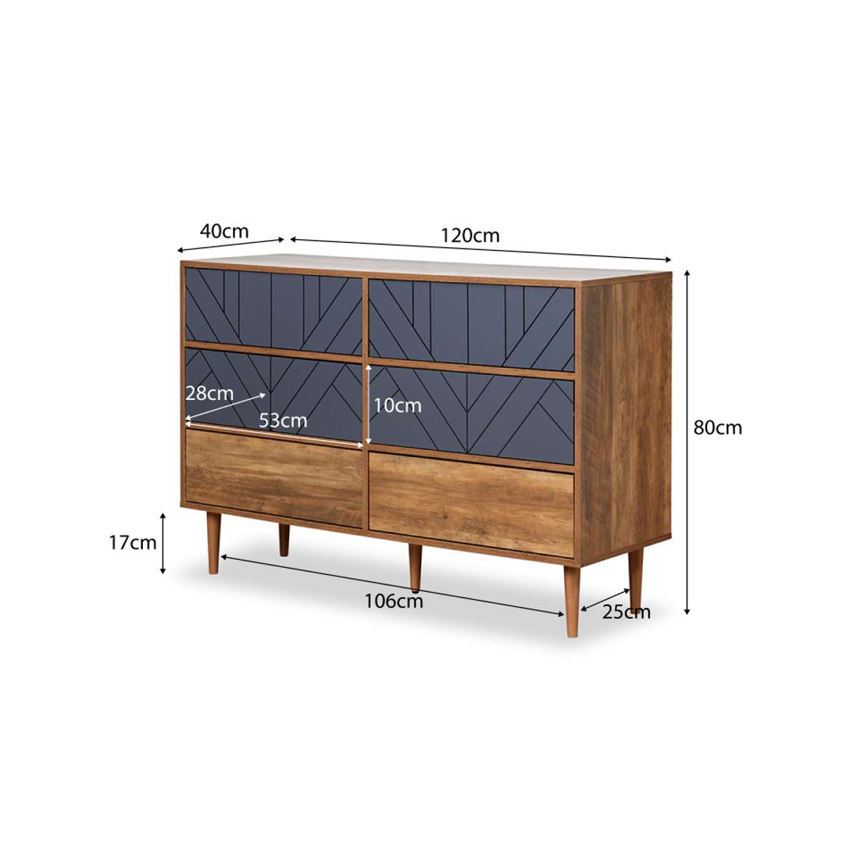 Zara Six Drawer - Wide