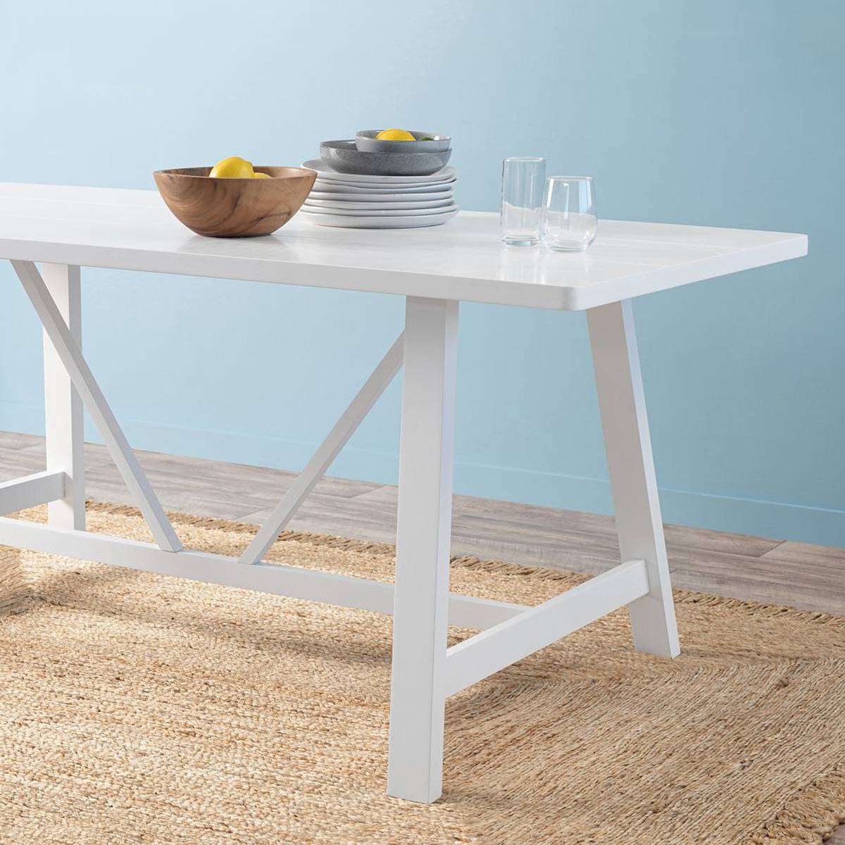Hamptons 6 Seater Dining Table - White