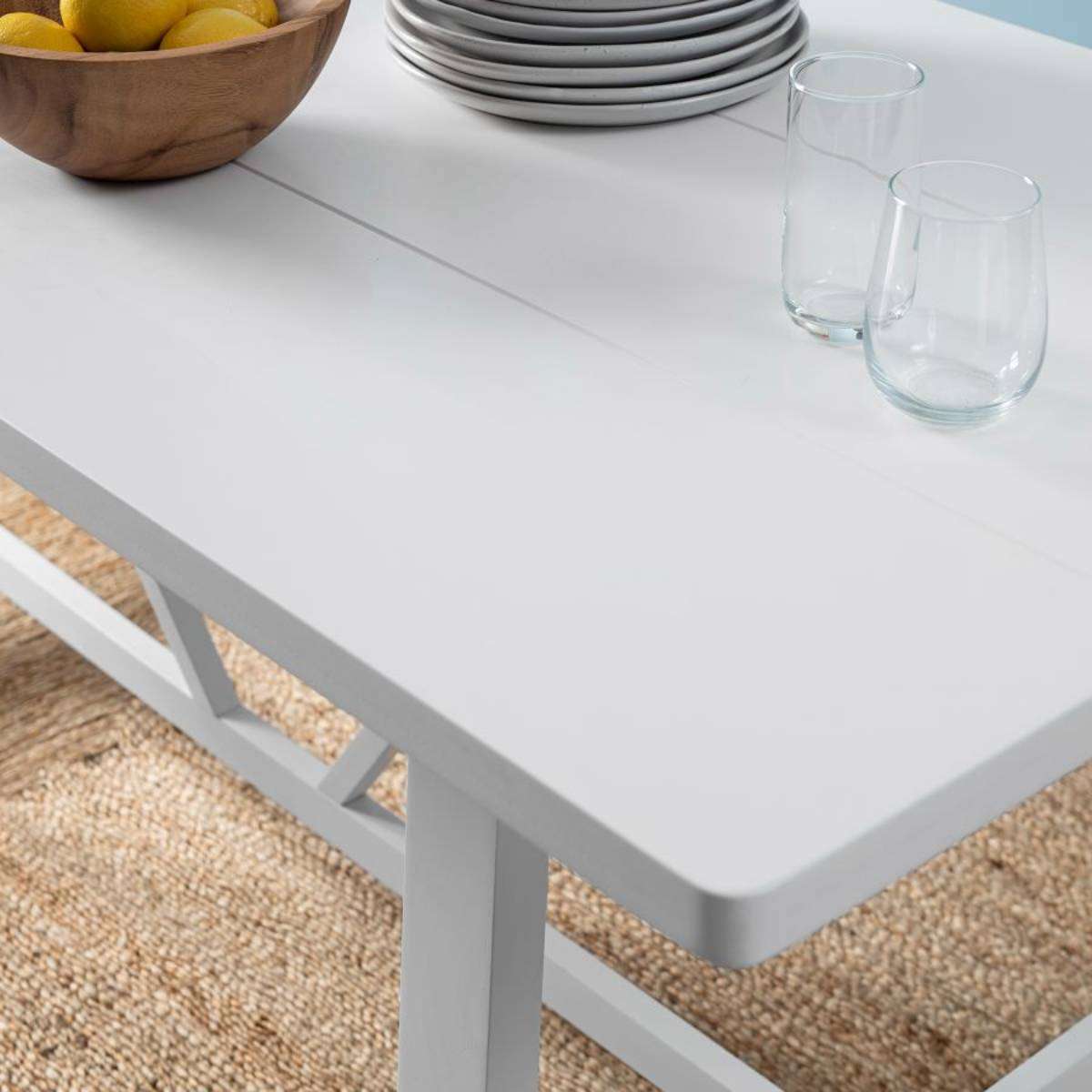 Hamptons 6 Seater Dining Table - White