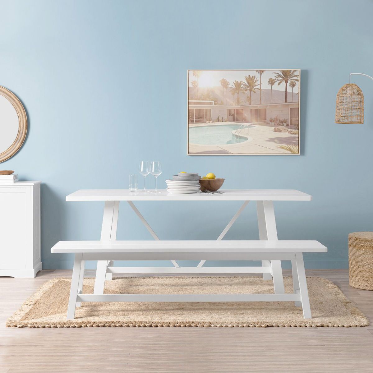 Hamptons Bench Seat - White