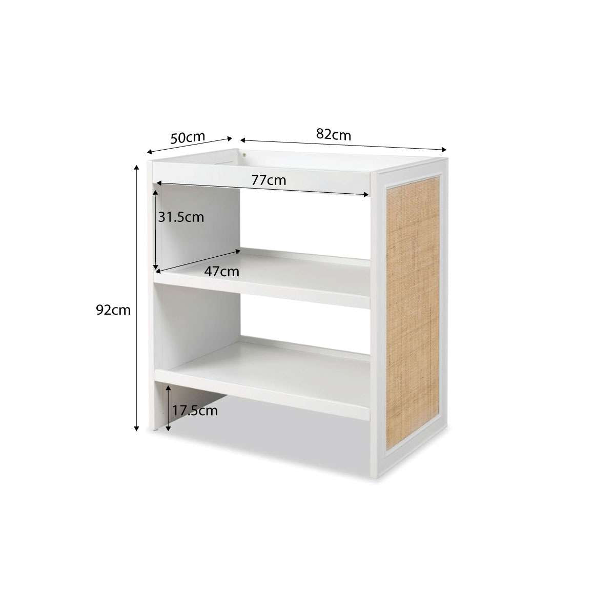 Alexandria Rattan Change Table - White/Natural
