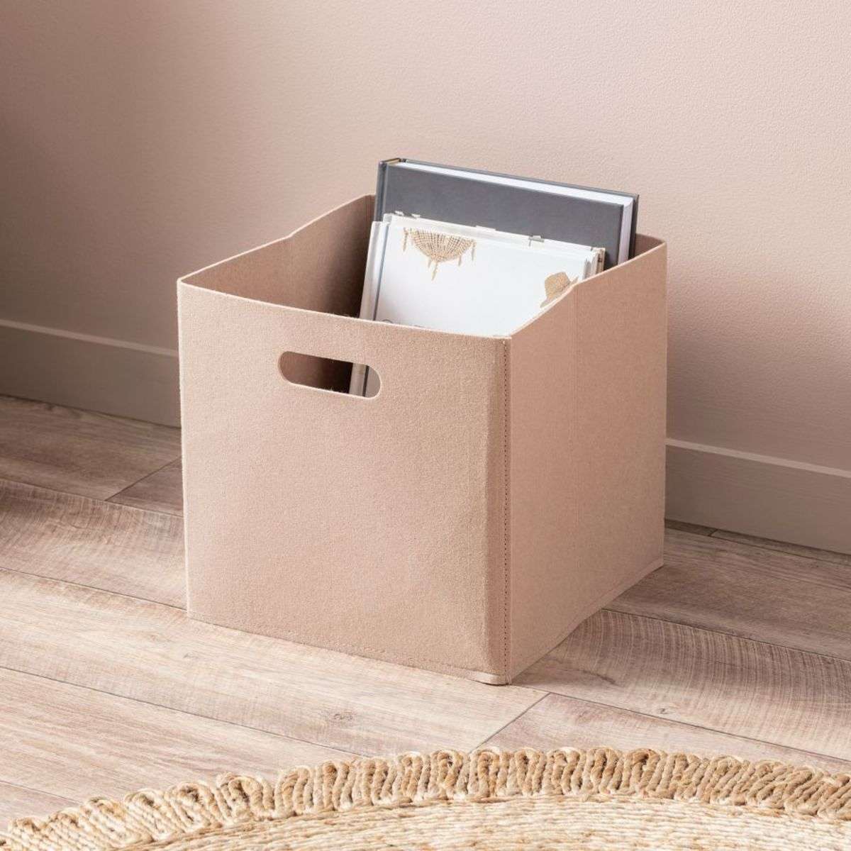Felt Cube Basket - Natural