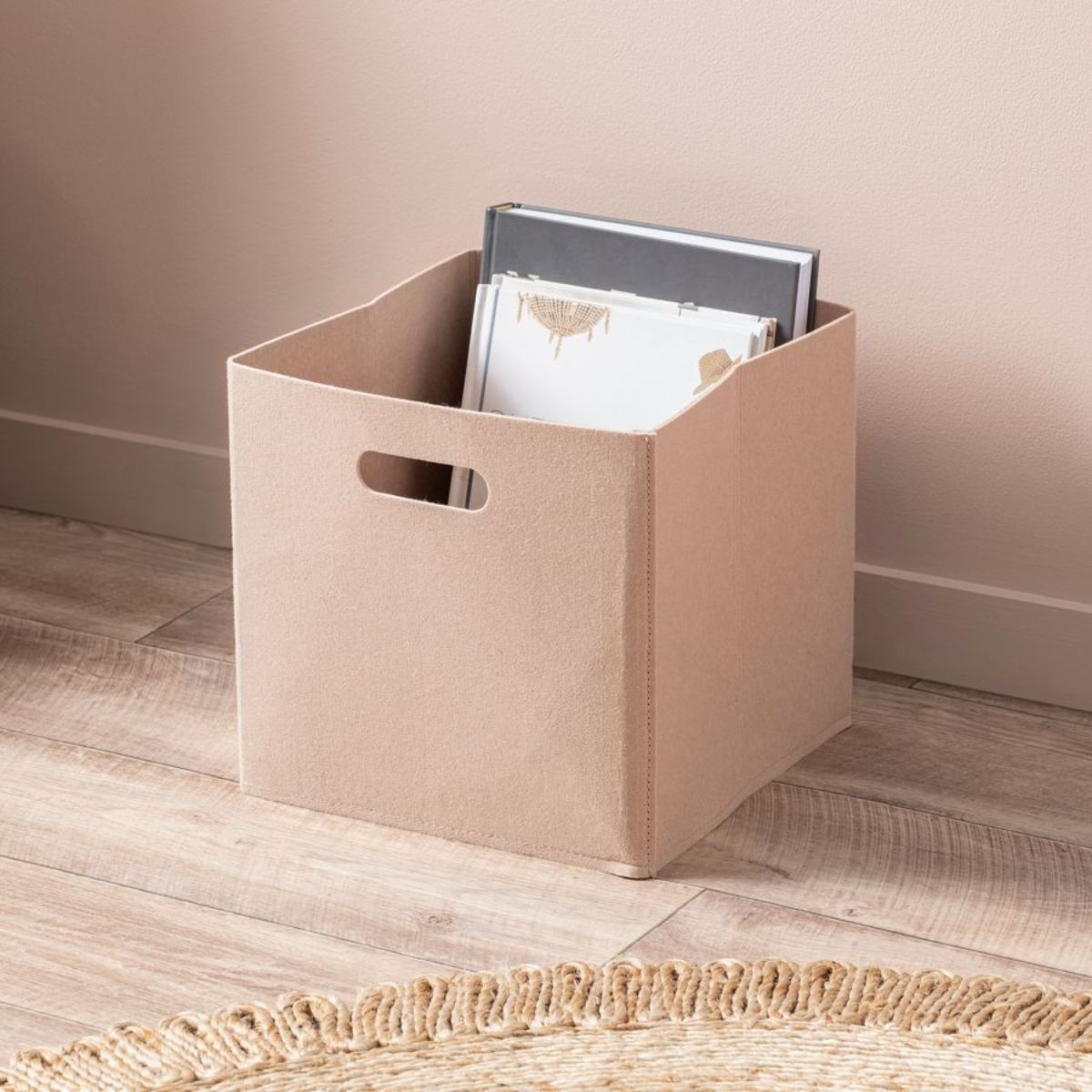 Felt Cube Basket - Natural