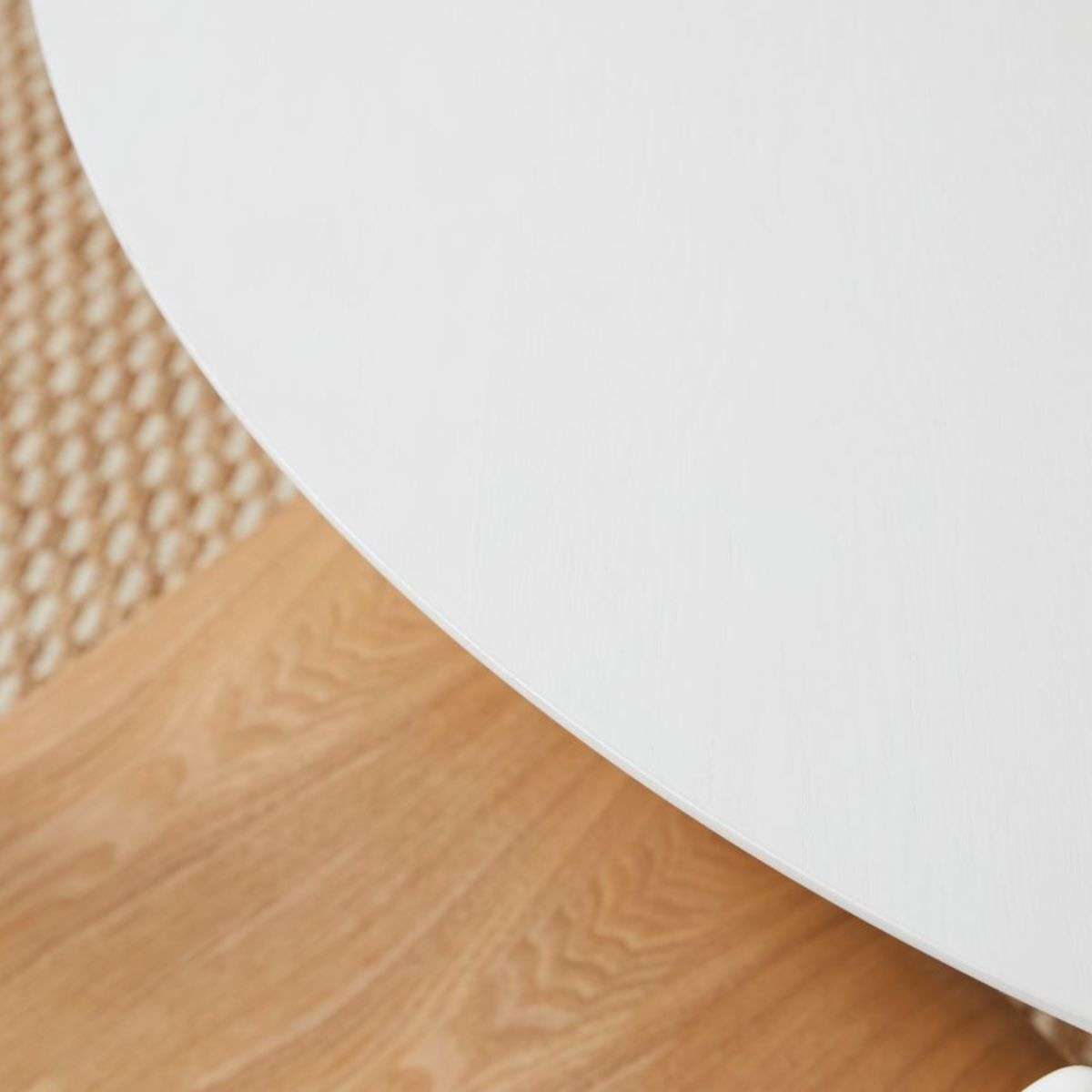 Zander 4 Seater Round Dining Table - White